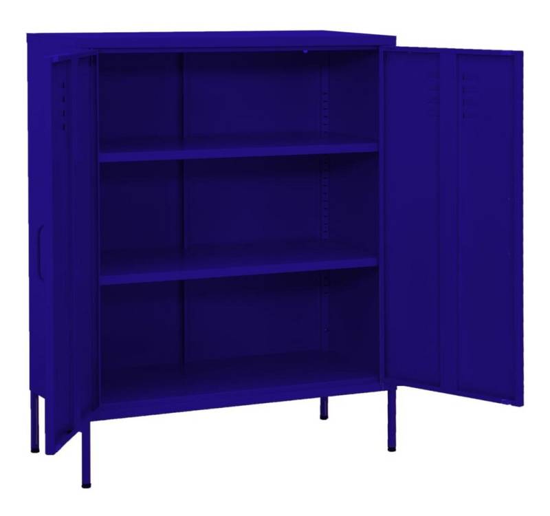 furnicato Sideboard Lagerschrank Marineblau 80x35x101,5 cm Stahl (1 St) von furnicato