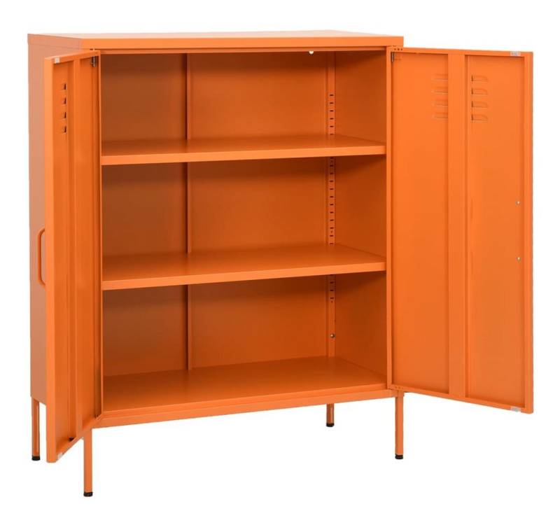 furnicato Sideboard Lagerschrank Orange 80x35x101,5 cm Stahl (1 St) von furnicato