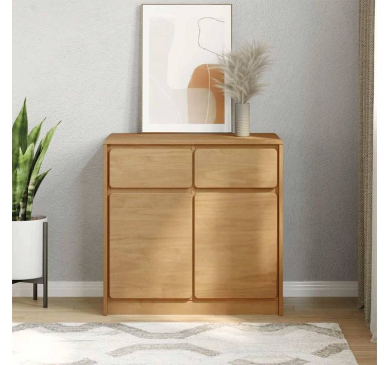 furnicato Sideboard SAUDA Eiche-Optik 80x43x75,5 cm Kiefernholz von furnicato