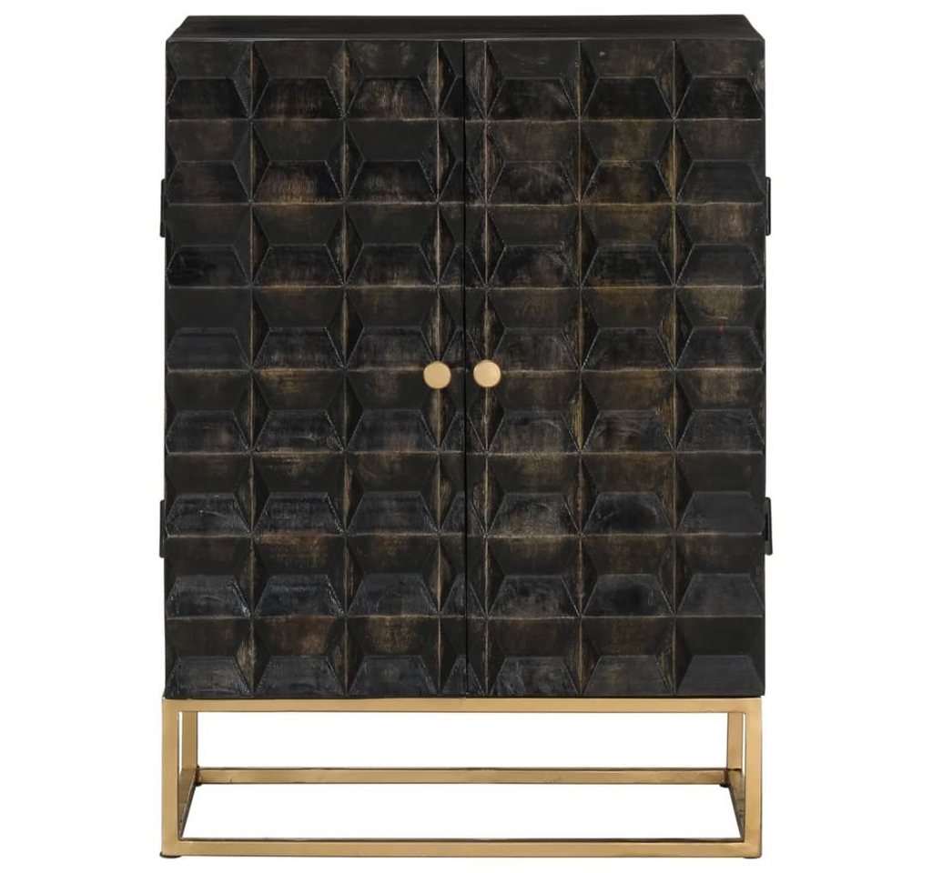 furnicato Sideboard Schwarz 55x34x75 cm Massivholz Mango und Eisen von furnicato