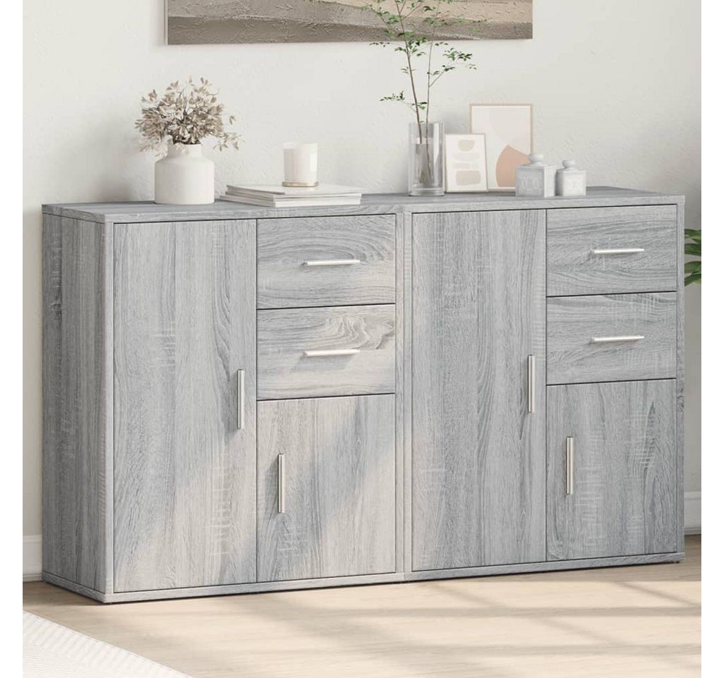 furnicato Sideboard Sideboards 2 Stk. Betongrau 60x31x70 cm Holzwerkstoff (1 St) von furnicato