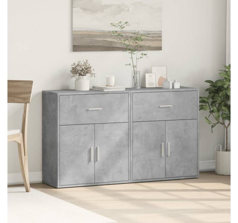 furnicato Sideboard Sideboards 2 Stk. Grau Sonoma-Eiche 60x31x70 cm Holzwerkstoff (1 St) von furnicato