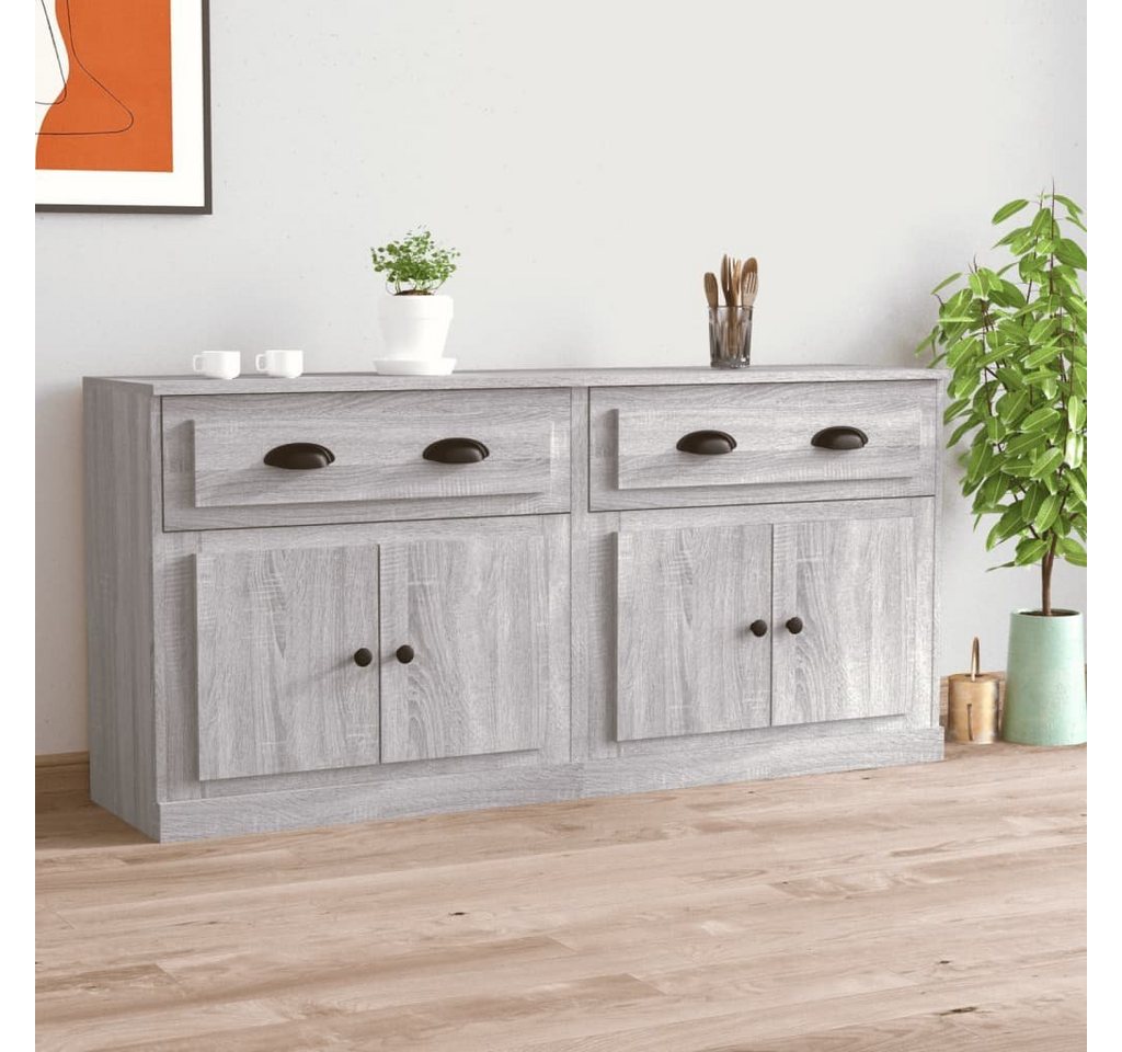 furnicato Sideboard Sideboards 2 Stk. Grau Sonoma Holzwerkstoff (1 St) von furnicato