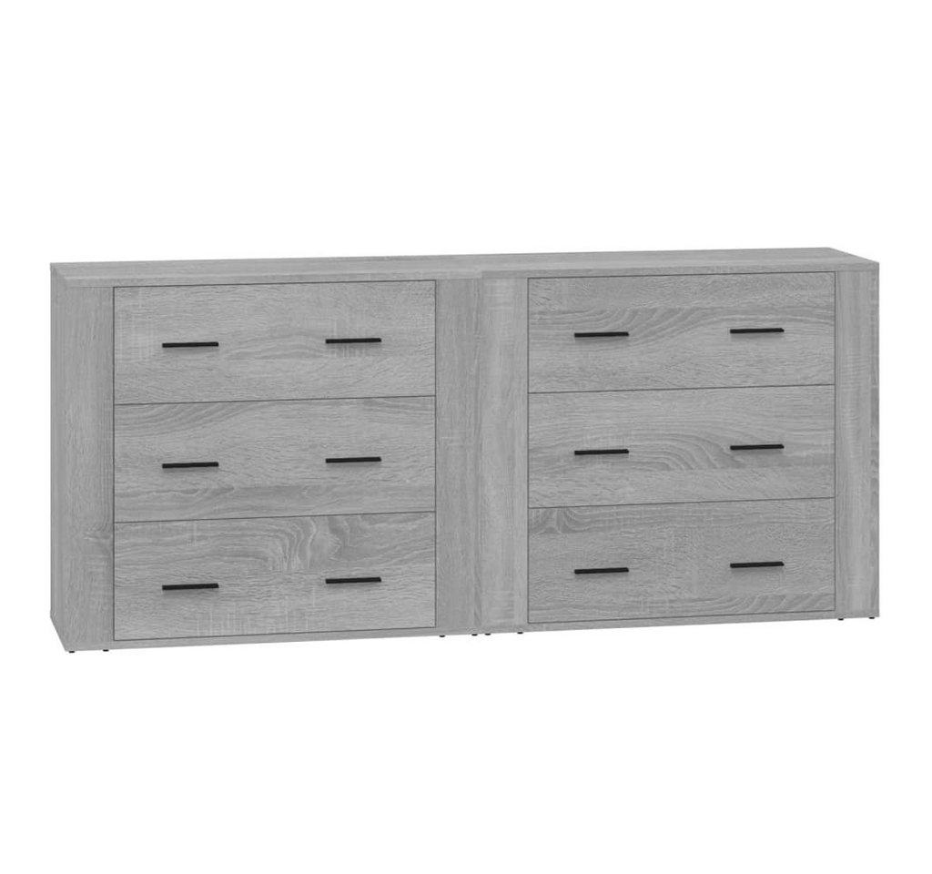 furnicato Sideboard Sideboards 2 Stk. Grau Sonoma Holzwerkstoff von furnicato