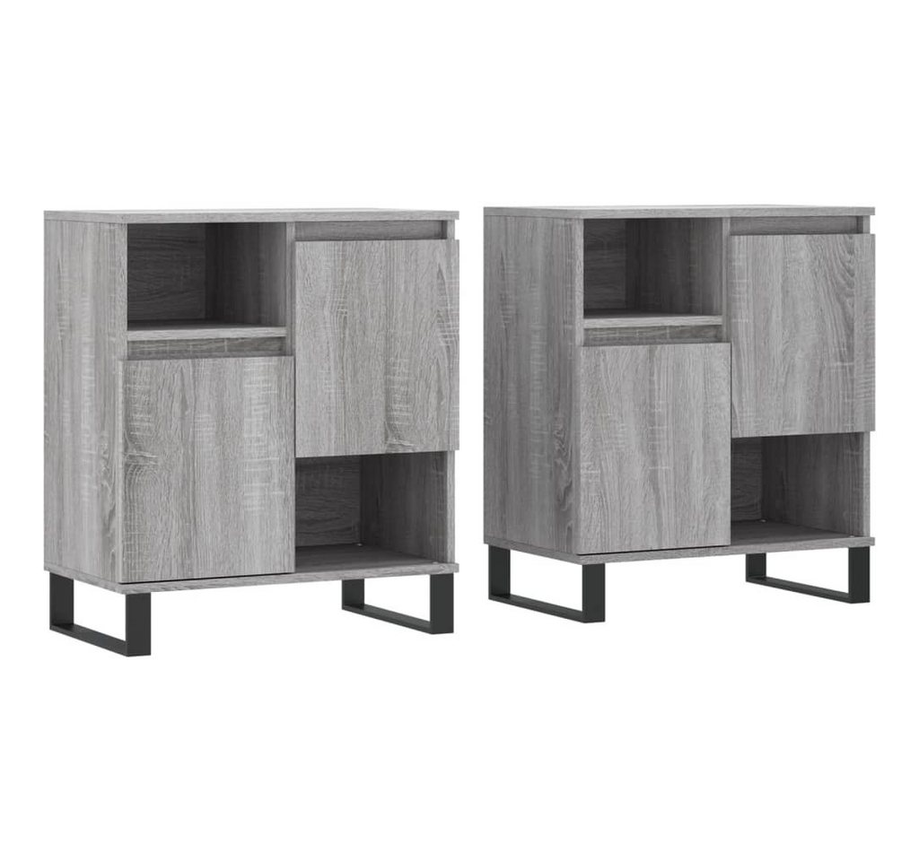 furnicato Sideboard Sideboards 2 Stk. Grau Sonoma Holzwerkstoff von furnicato