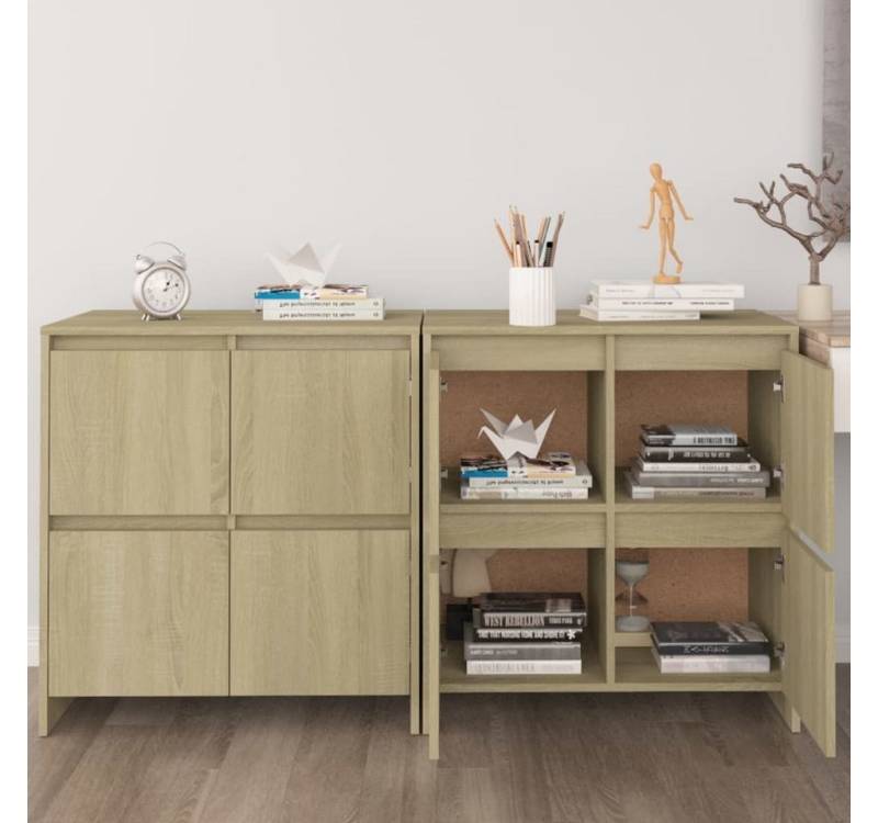 furnicato Sideboard Sideboards 2 Stk. Sonoma-Eiche 70x41x75 cm Holzwerkstoff (1 St) von furnicato