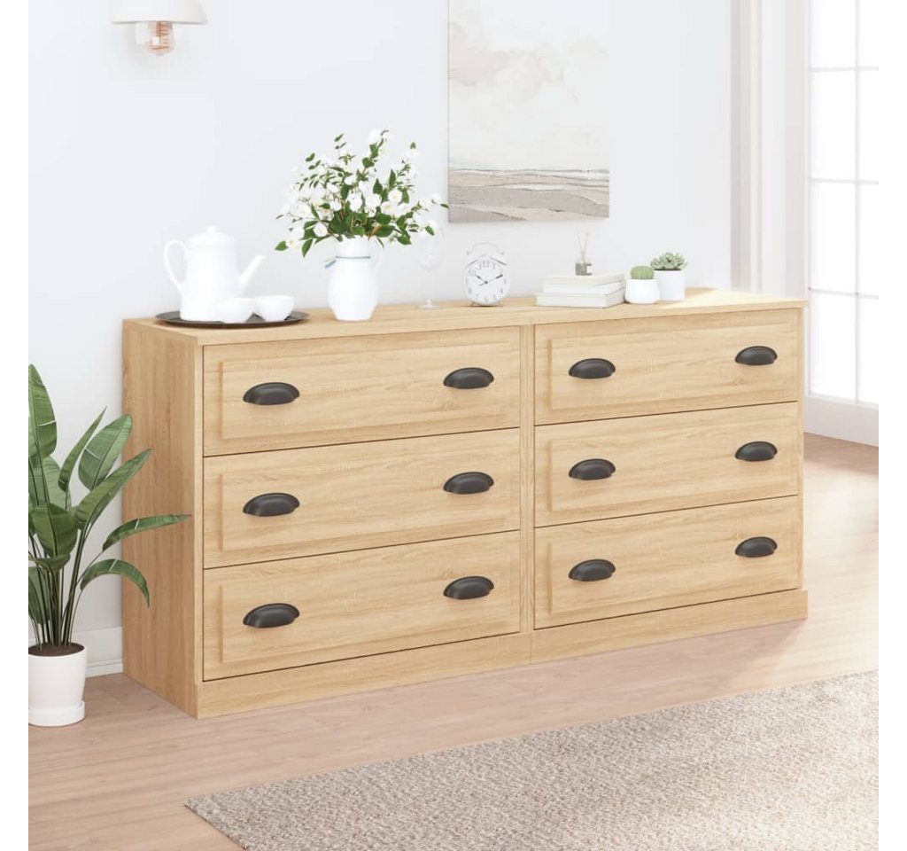 furnicato Sideboard Sideboards 2 Stk. Sonoma-Eiche Holzwerkstoff (1 St) von furnicato