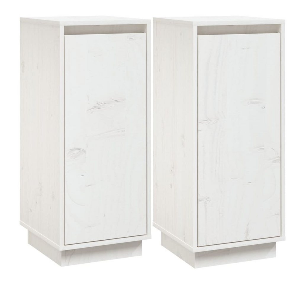 furnicato Sideboard Sideboards 2 Stk. Weiß 31,5x34x75 cm Massivholz Kiefer von furnicato