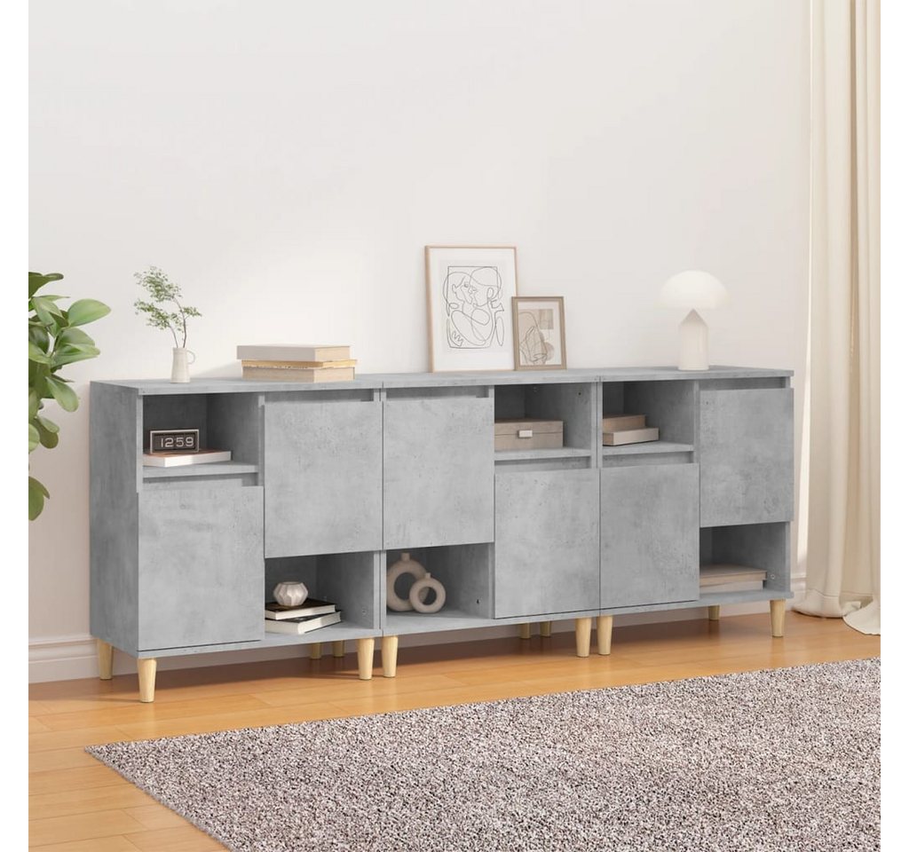furnicato Sideboard Sideboards 3 Stk. Betongrau 60x35x70 cm Holzwerkstoff (1 St) von furnicato
