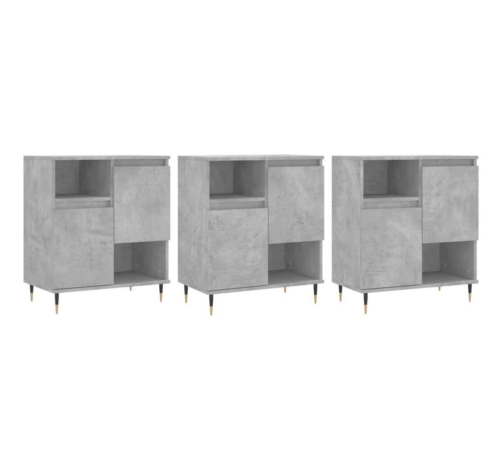furnicato Sideboard Sideboards 3 Stk. Betongrau Holzwerkstoff (1 St) von furnicato