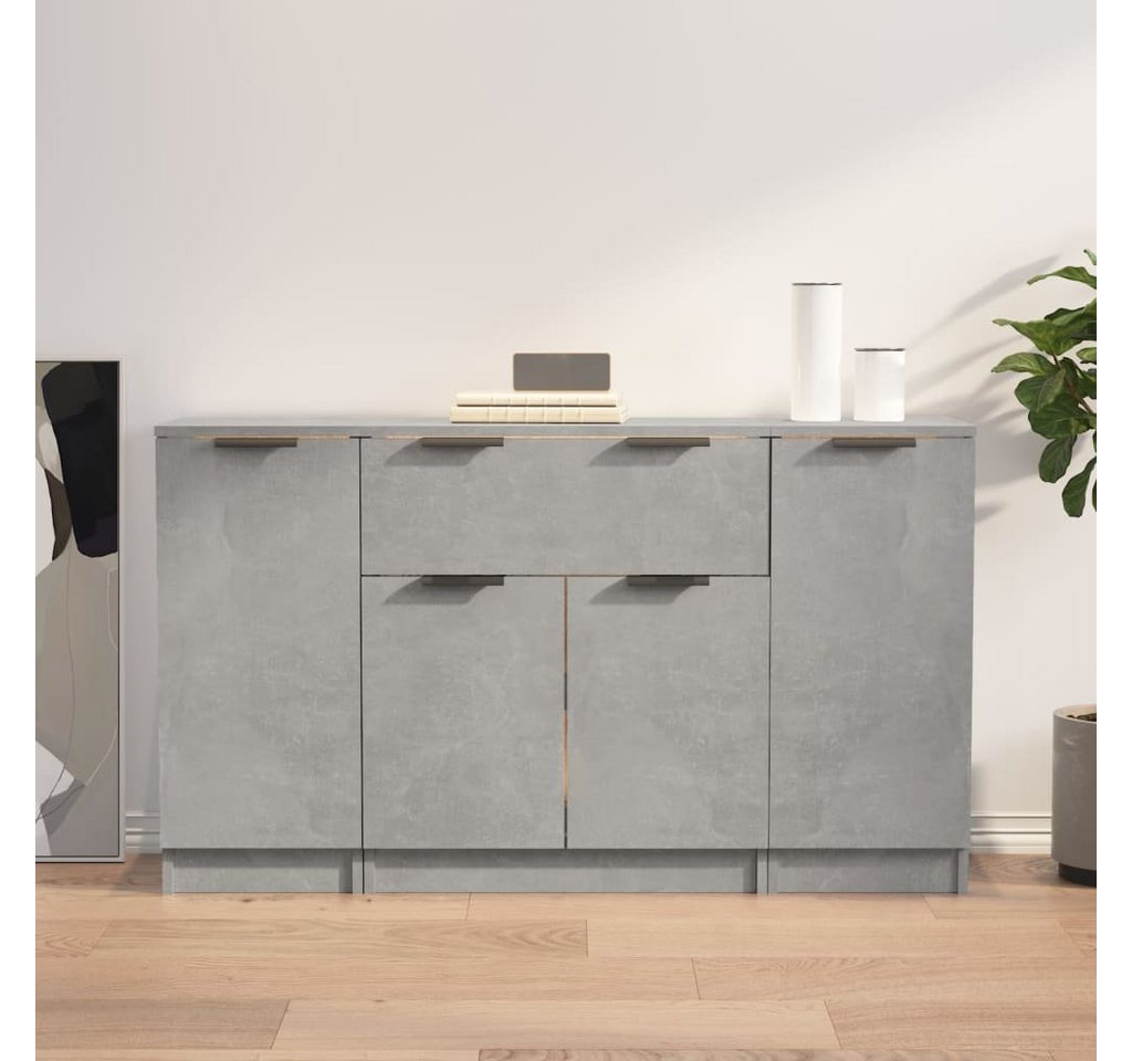 furnicato Sideboard Sideboards 3 Stk. Betongrau Holzwerkstoff (1 St) von furnicato