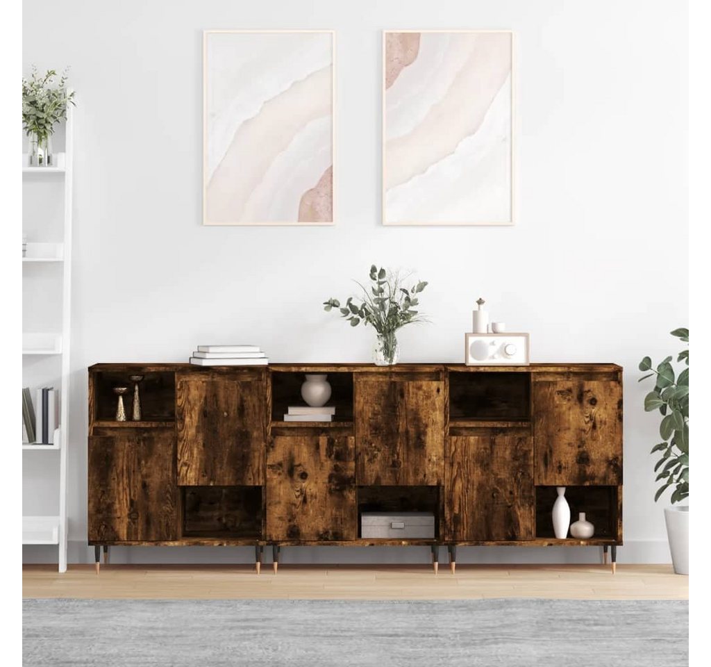 furnicato Sideboard Sideboards 3 Stk. Räuchereiche Holzwerkstoff (1 St) von furnicato