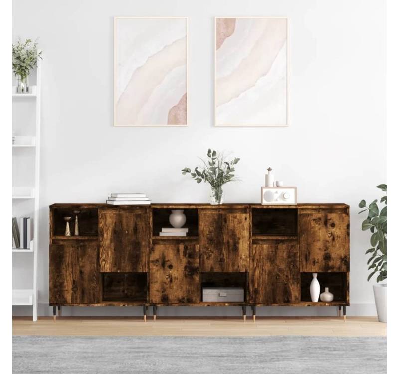 furnicato Sideboard Sideboards 3 Stk. Räuchereiche Holzwerkstoff (1 St) von furnicato