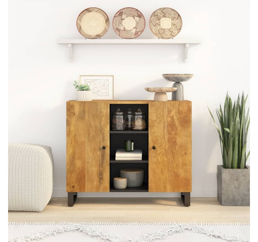 furnicato Sideboard mit 2 Türen 90x33x75 cm Massivholz (1 St) von furnicato