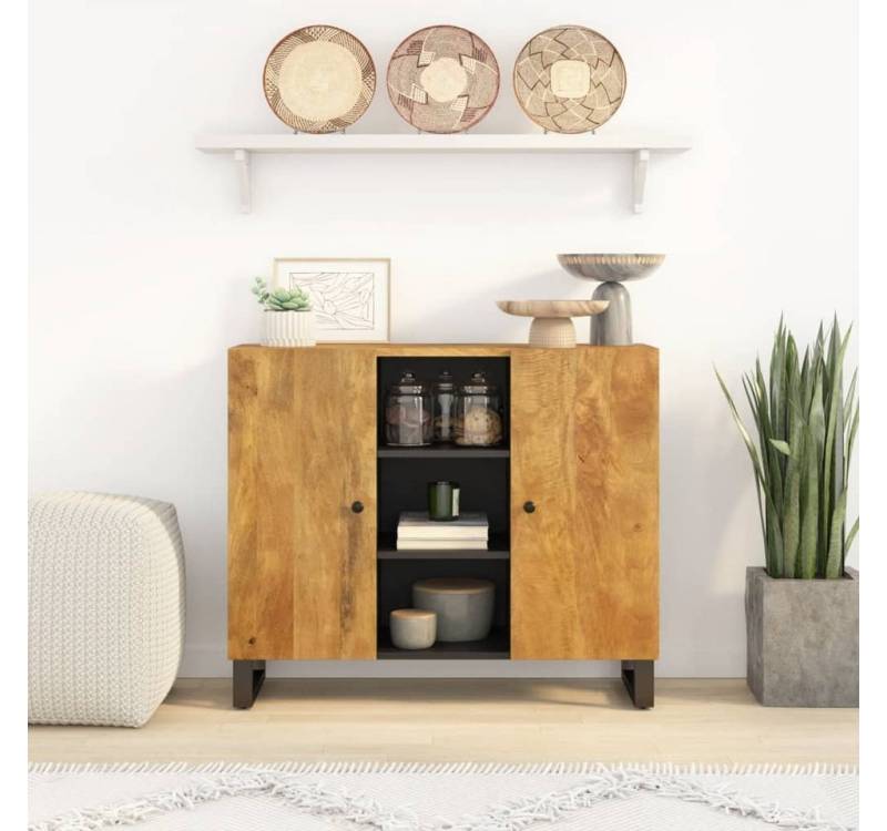 furnicato Sideboard mit 2 Türen 90x33x75 cm Massivholz (1 St) von furnicato