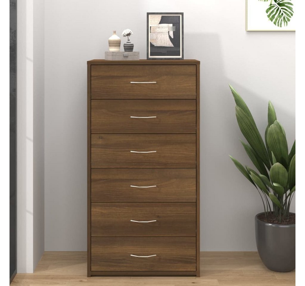 furnicato Sideboard mit 6 Schubladen Braun Eiche 50x34x96cm Holzwerkstoff von furnicato