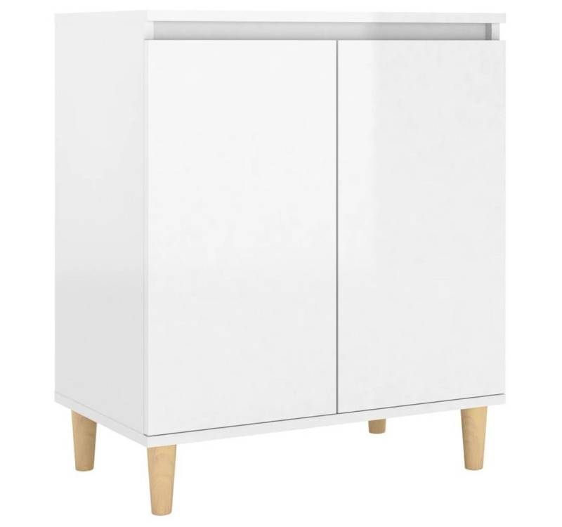 furnicato Sideboard mit Massivholz-Beinen Hochglanz-Weiß 60x35x70 cm (1 St) von furnicato