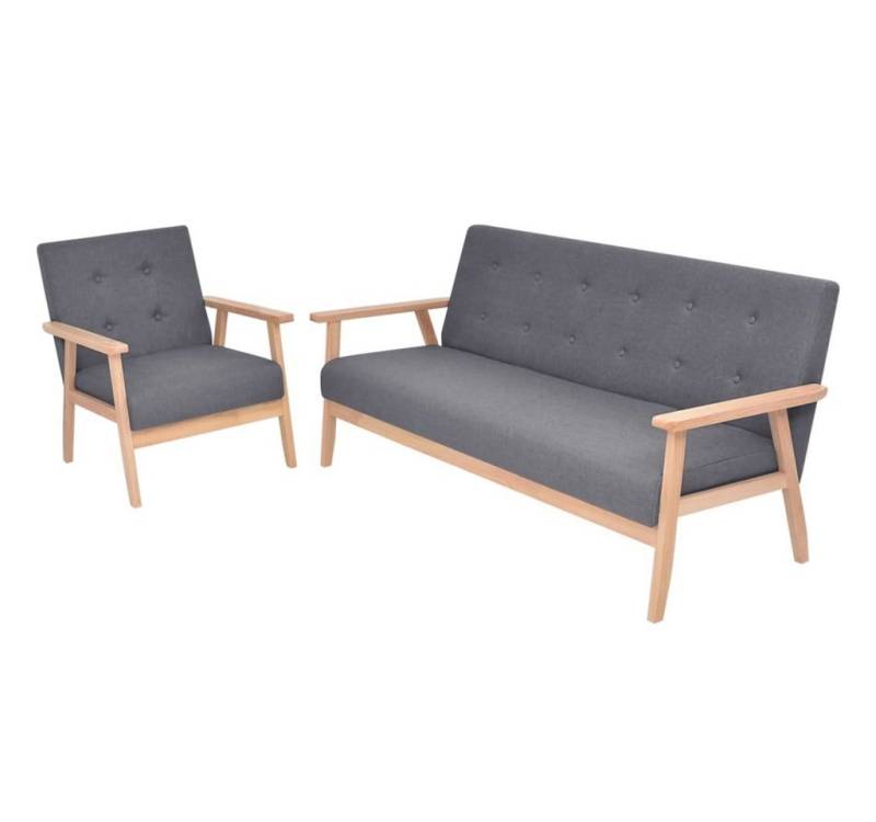 furnicato Sofa Sofa-Set 2-tlg. Stoff Dunkelgrau furnicato Sofa Sofa-Set 2-tlg. Stoff Dunkelgrau von furnicato