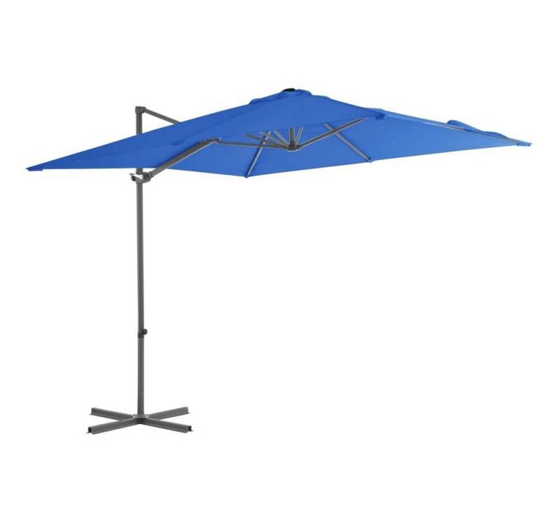 furnicato Sonnenschirm Ampelschirm mit Stahl-Mast 250x250 cm Azurblau, LxB: 250x250 cm von furnicato