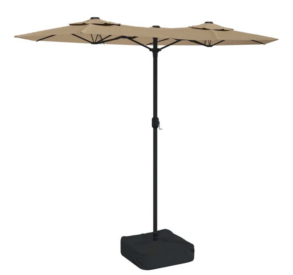 furnicato Sonnenschirm Doppel-Taupe 316x145 cm, LxB: 145x316 cm von furnicato