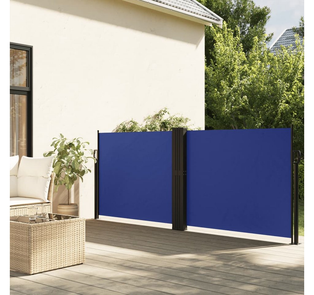 furnicato Markise Seitenmarkise Ausziehbar Blau 120x1200 cm von furnicato
