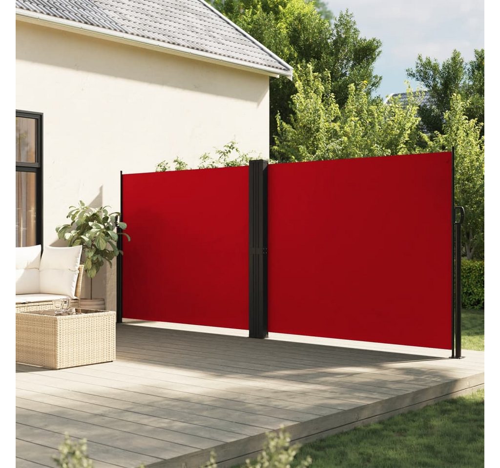 furnicato Sonnenschirm Seitenmarkise Ausziehbar Rot 200x1000 cm von furnicato