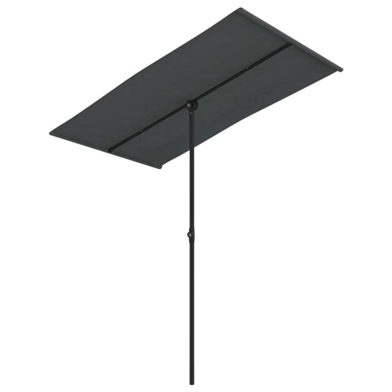 furnicato Sonnenschirm mit Aluminium-Mast 180x110 cm Anthrazit von furnicato