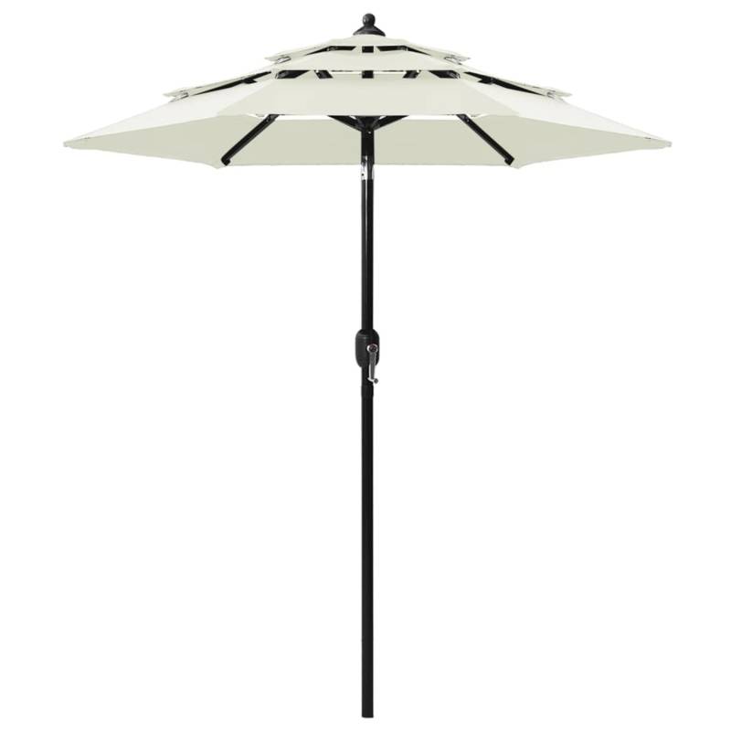 furnicato Sonnenschirm mit Aluminium-Mast 3-lagig Sandfarben 2 m von furnicato
