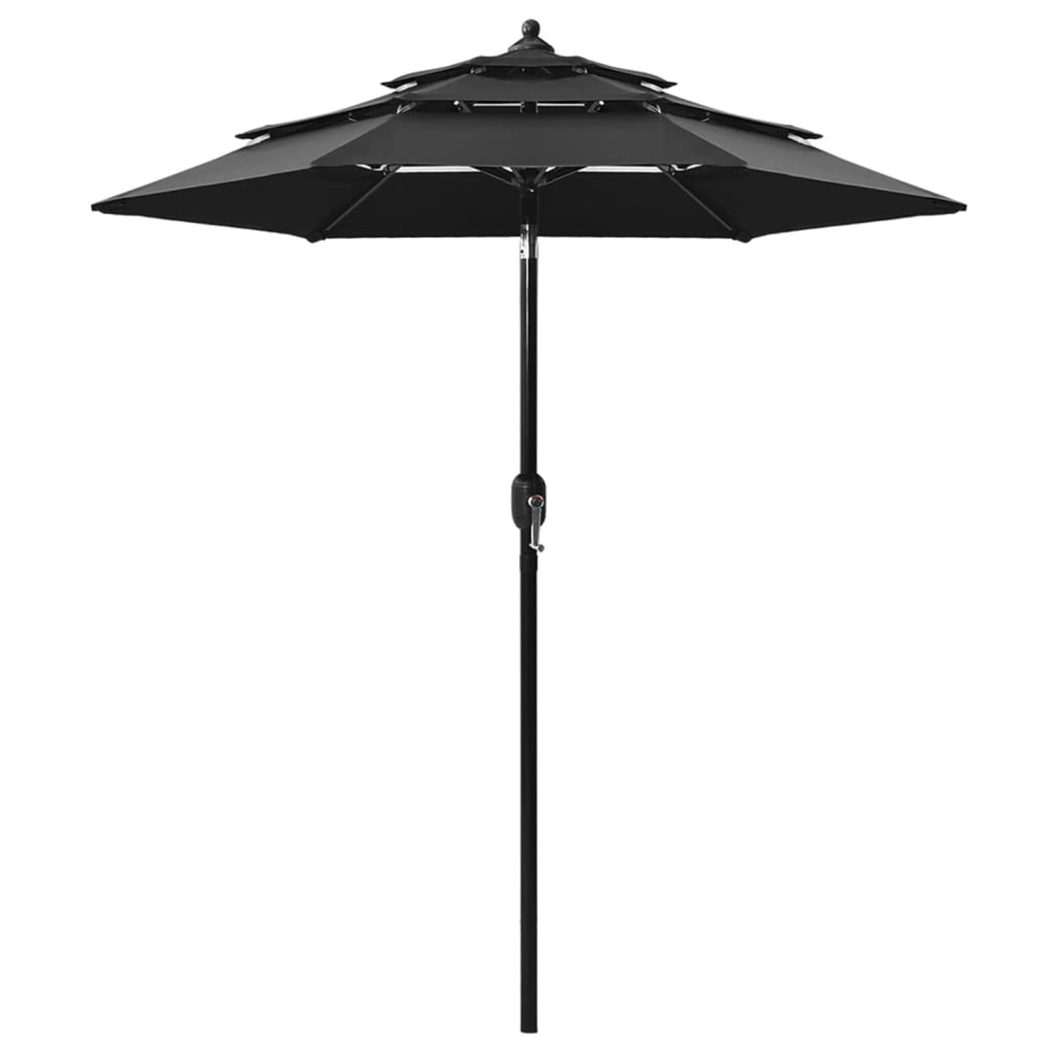 furnicato Sonnenschirm mit Aluminium-Mast 3-lagig Schwarz 2 m furnicato Sonnenschirm mit Aluminium-Mast 3-lagig Schwarz 2 m von furnicato