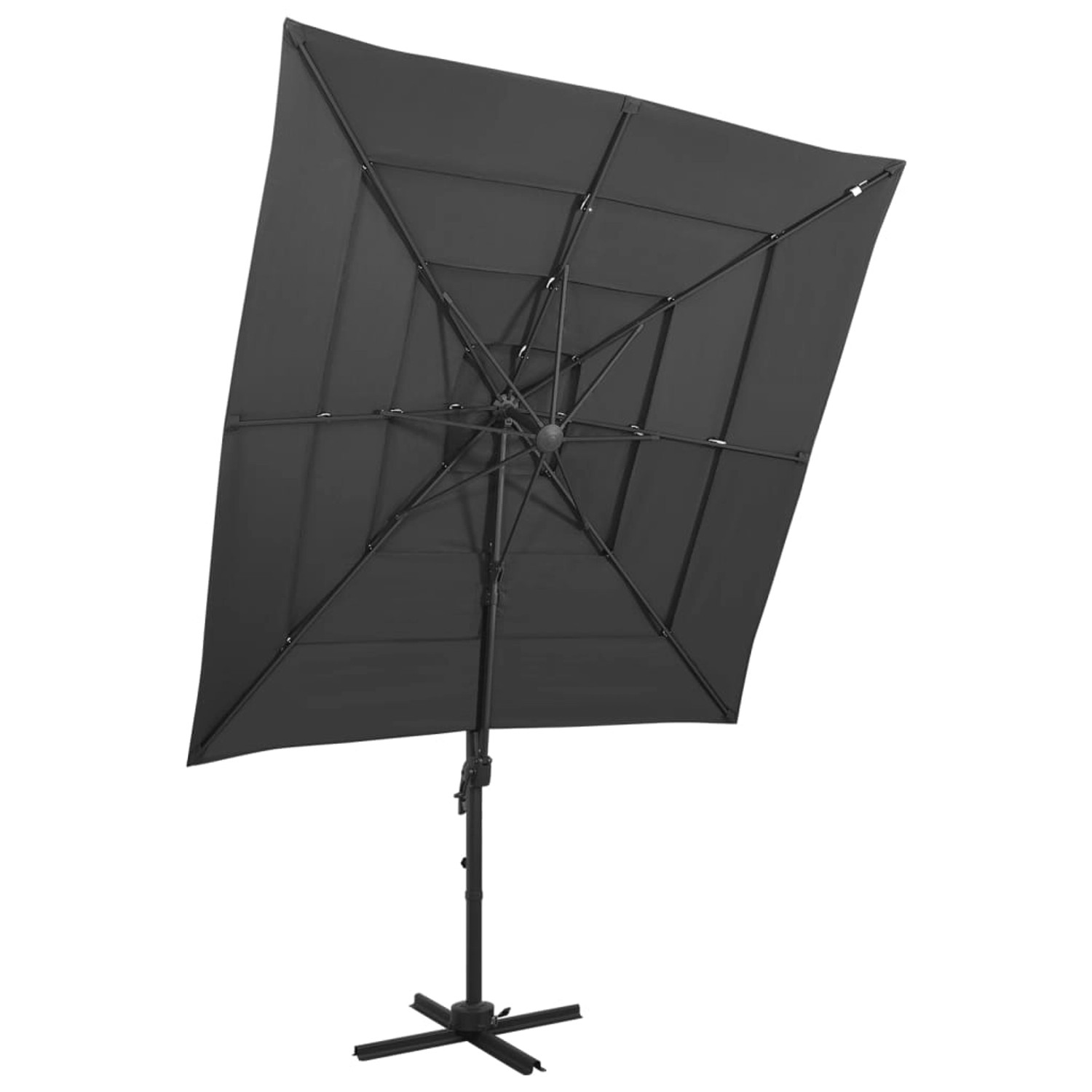 furnicato Sonnenschirm mit Aluminium-Mast 4-lagig Anthrazit 250x250 cm furnicato Sonnenschirm mit Aluminium-Mast 4-lagig Anthrazit 250x250 cm von furnicato