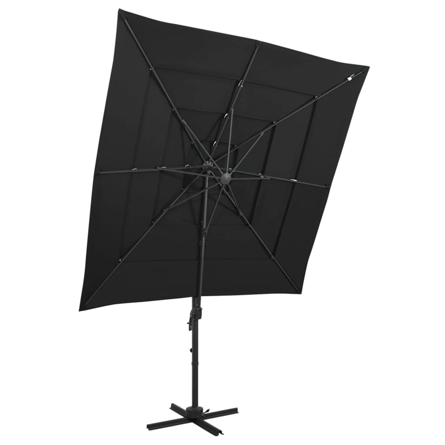 furnicato Sonnenschirm mit Aluminium-Mast 4-lagig Schwarz 250x250 cm furnicato Sonnenschirm mit Aluminium-Mast 4-lagig Schwarz 250x250 cm von furnicato