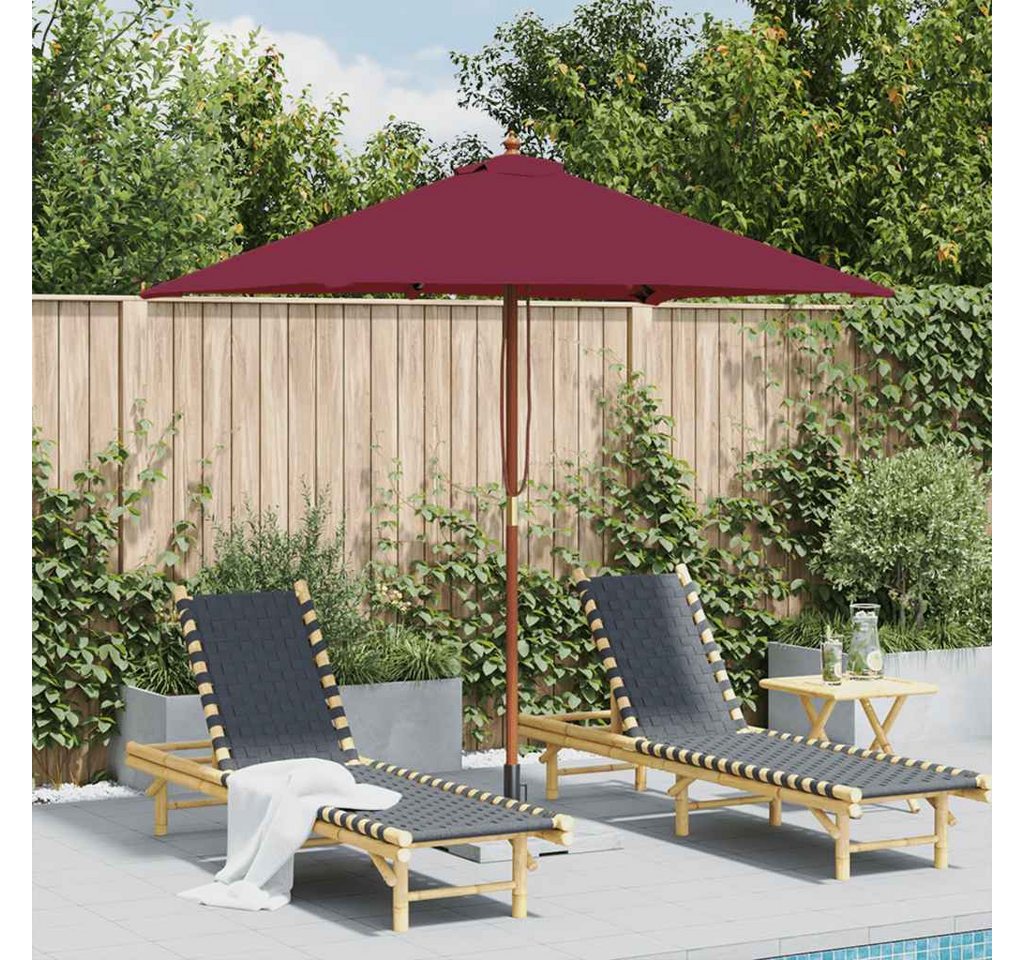 furnicato Sonnenschirm mit Holz-Mast 150x200 cm Bordeauxrot, LxB: 200x150 cm von furnicato