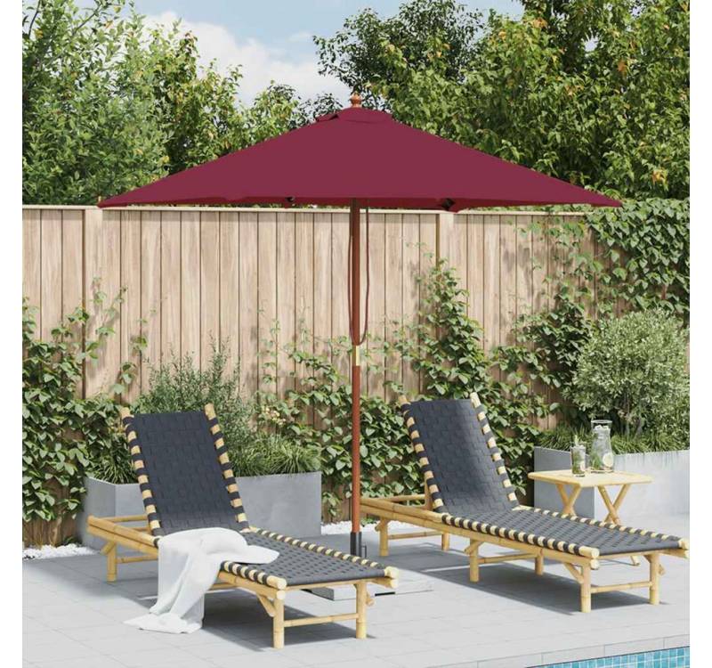 furnicato Sonnenschirm mit Holz-Mast 150x200 cm Bordeauxrot, LxB: 200x150 cm von furnicato