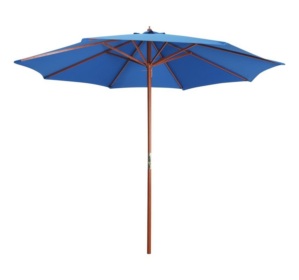 furnicato Sonnenschirm mit Holz-Mast 300 x 258 cm Blau von furnicato