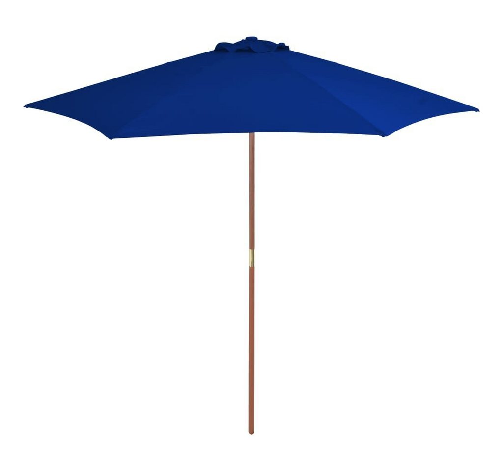 furnicato Sonnenschirm mit Holzmast Blau 270 cm von furnicato