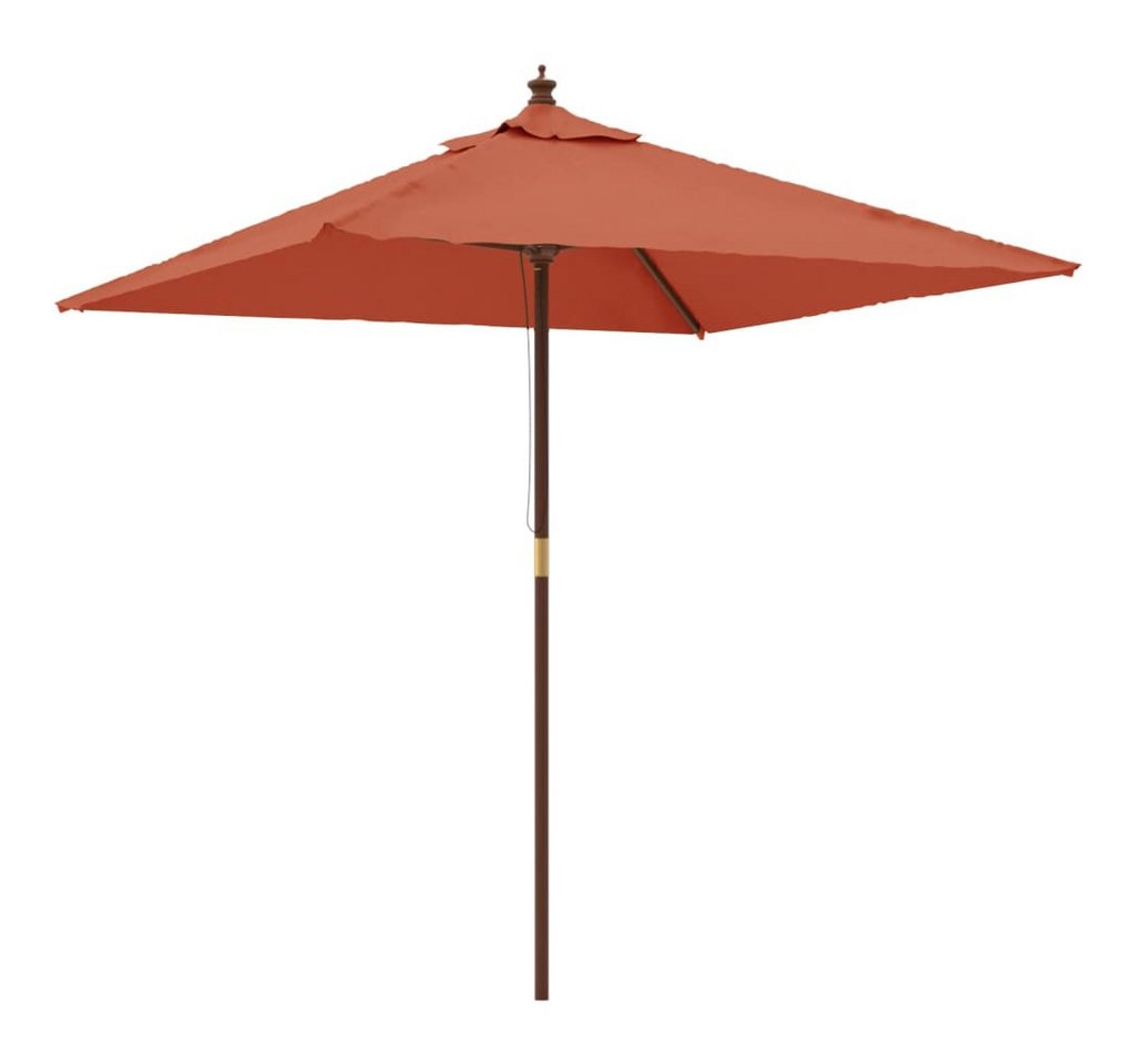 furnicato Sonnenschirm mit Holzmast Terrakotta 198x198x231 cm, LxB: 198x198 cm von furnicato