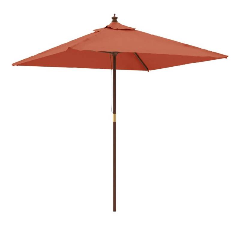 furnicato Sonnenschirm mit Holzmast Terrakotta 198x198x231 cm, LxB: 198x198 cm von furnicato