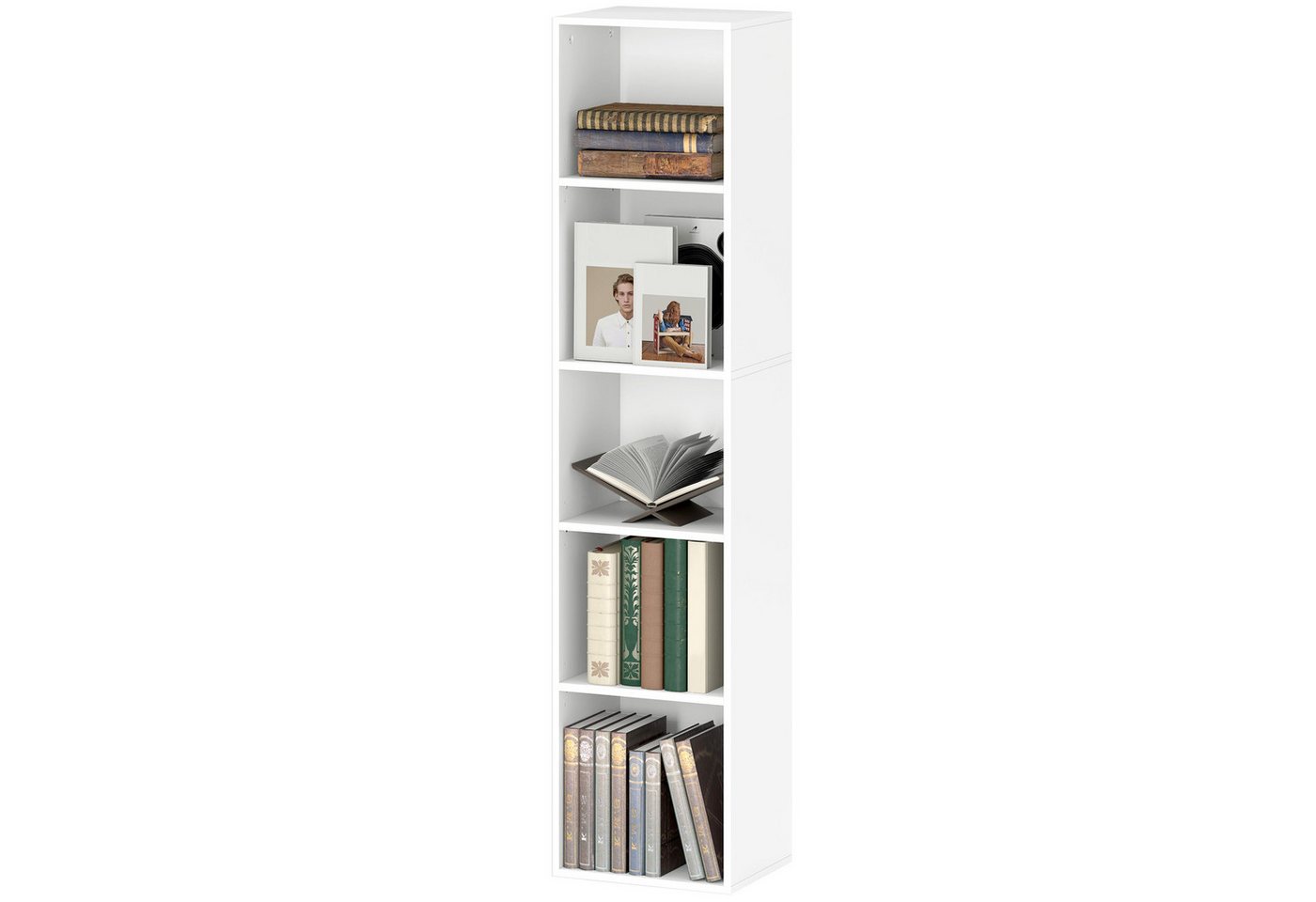 furnicato Standregal Bücherregal 30x24x133,5 cm, 5 Fächer, verstellbar, Holz, 1-tlg. von furnicato