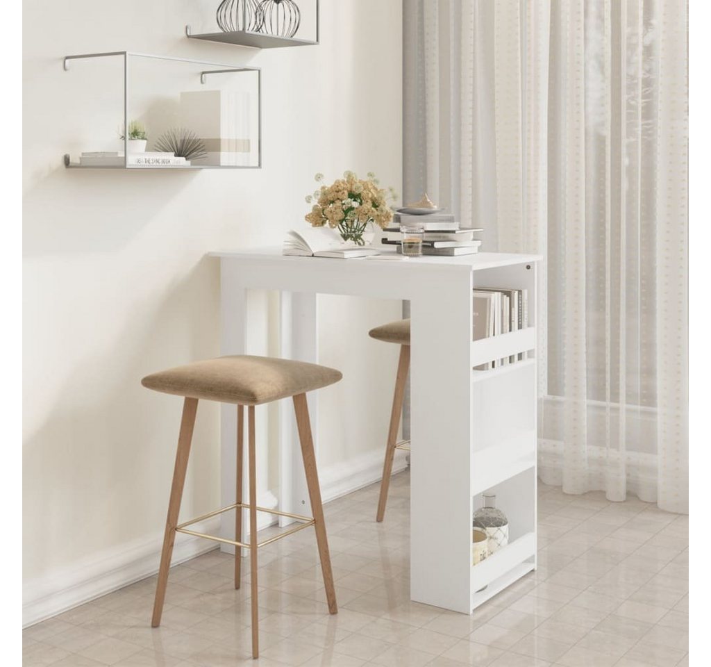 furnicato Stehtisch Bartisch mit Ablagefläche Weiß 102x50x103,5 cm Holzwerkstoff (1-St) von furnicato