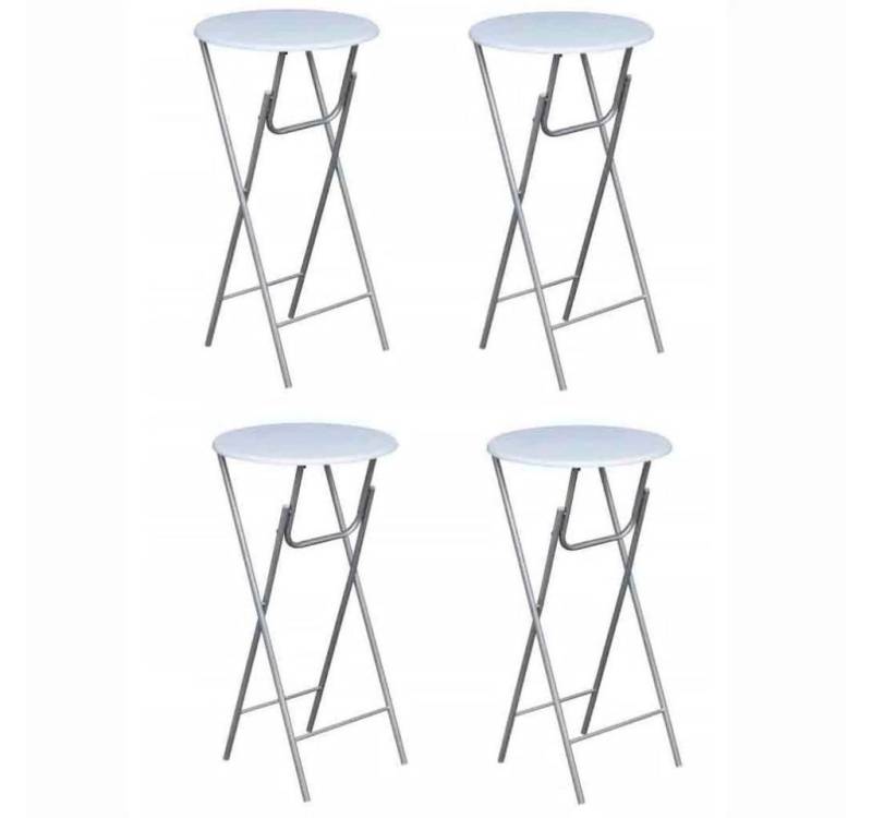 furnicato Bartisch Stehtische 4 Stk. mit MDF Tischplatte Weiß (1-St) von furnicato