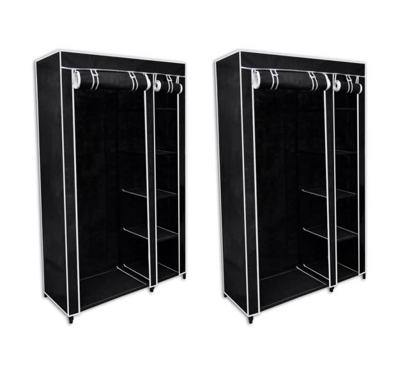 furnicato Stoffschrank Stoffschränke 2 Stk. Schwarz (1-St) von furnicato
