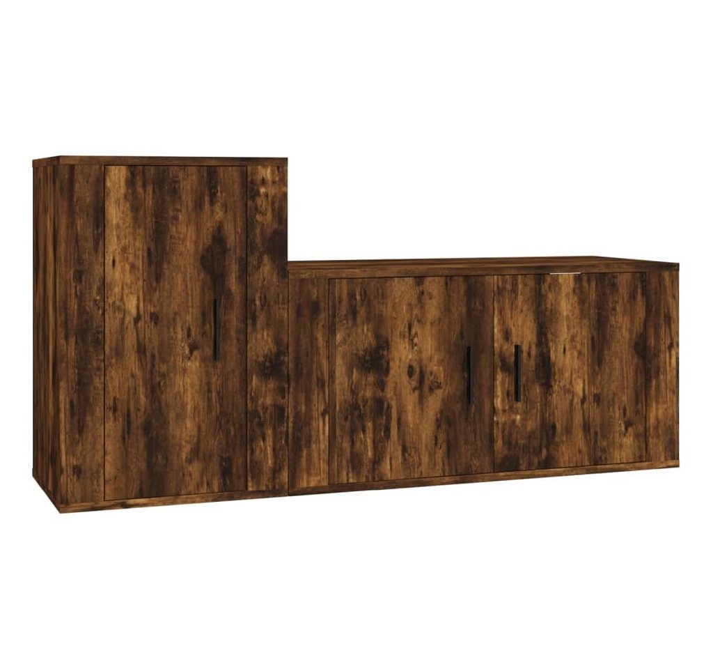 furnicato TV-Schrank 2-tlg. TV-Schrank-Set Räuchereiche Holzwerkstoff (1-St) von furnicato