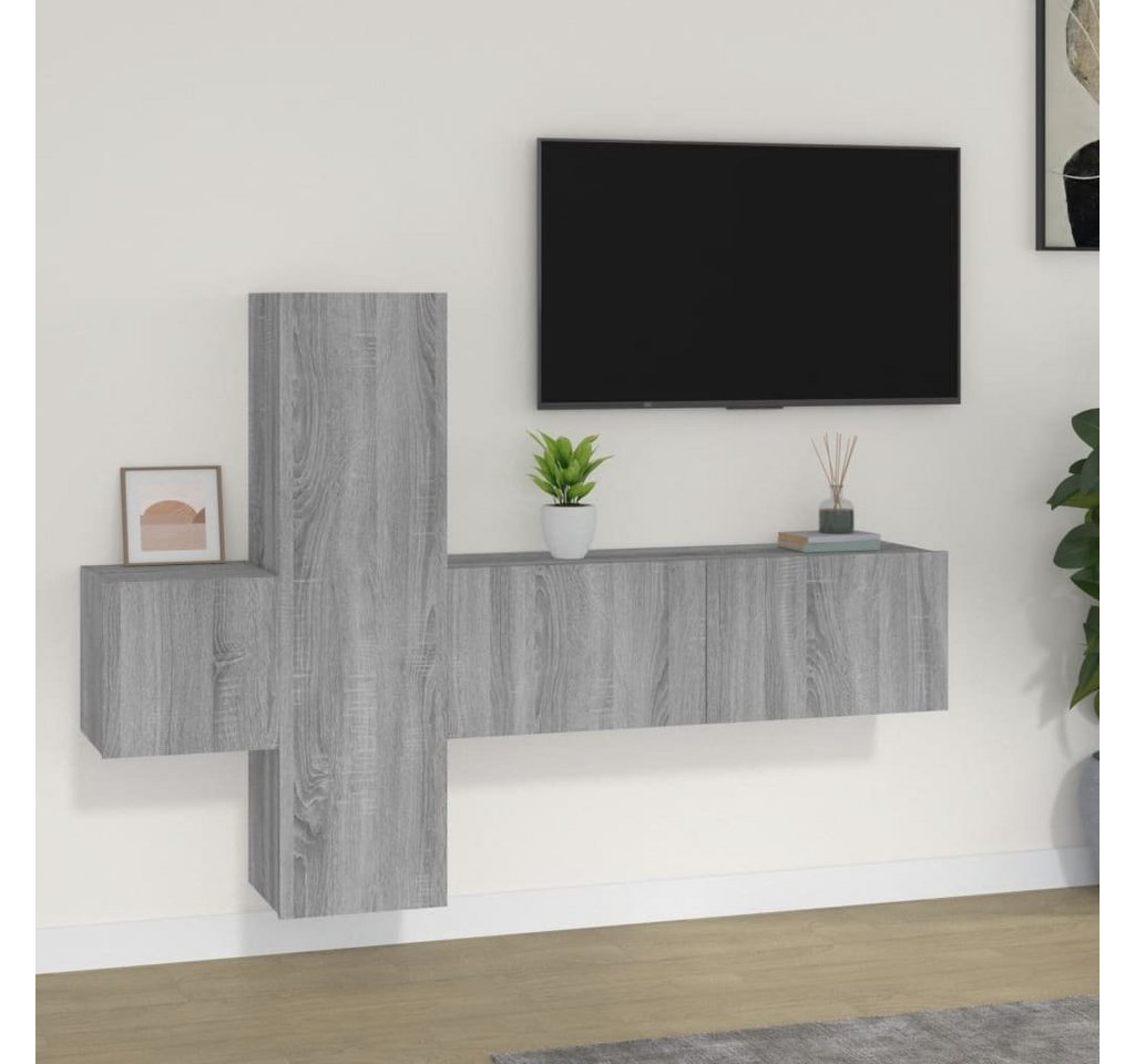 furnicato TV-Schrank 3-tlg. TV-Schrank-Set Grau Sonoma Holzwerkstoff von furnicato