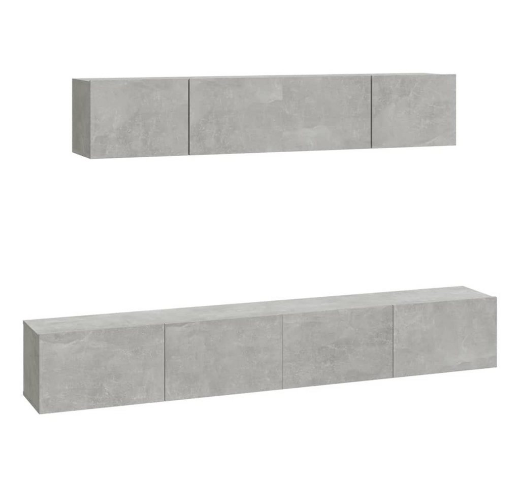 furnicato TV-Schrank 4-tlg. TV-Schrank-Set Betongrau Holzwerkstoff von furnicato