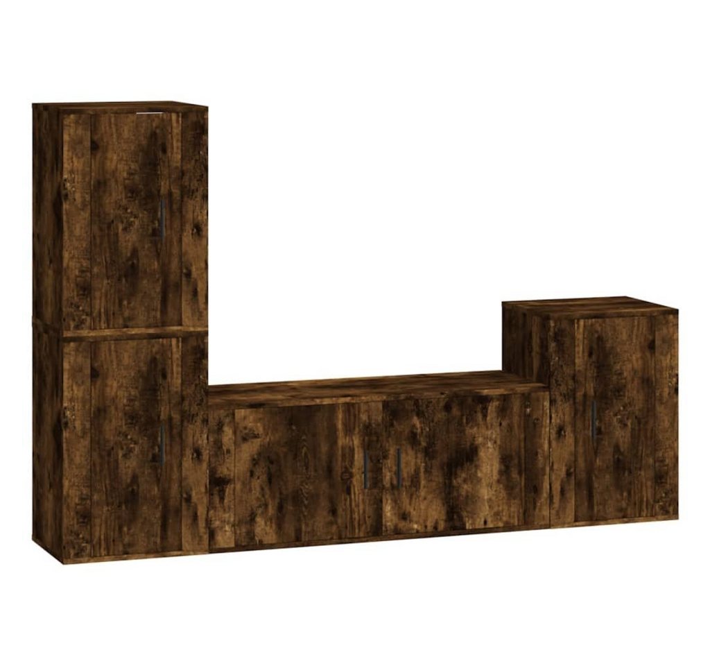 furnicato TV-Schrank 4-tlg. TV-Schrank-Set Räuchereiche Holzwerkstoff (1-St) von furnicato