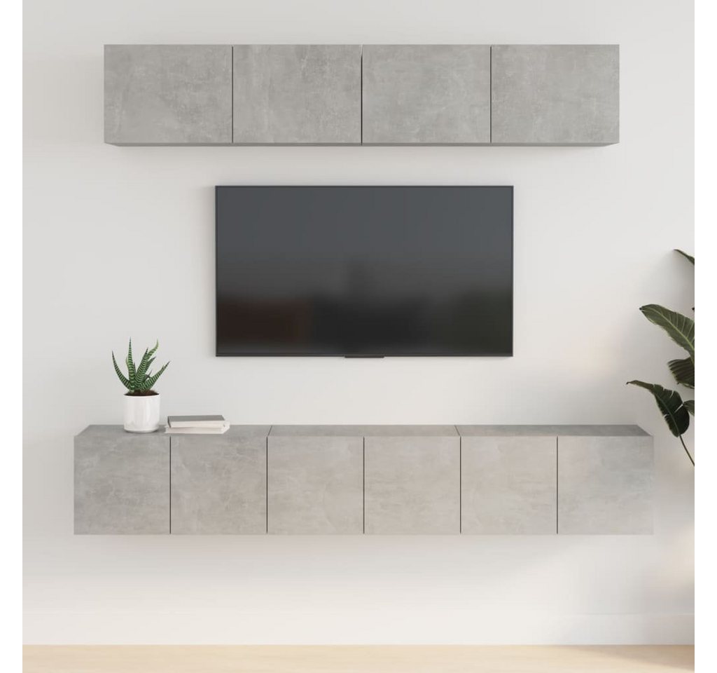 furnicato TV-Schrank 5-tlg. TV-Schrank-Set Betongrau Holzwerkstoff (1-St) von furnicato