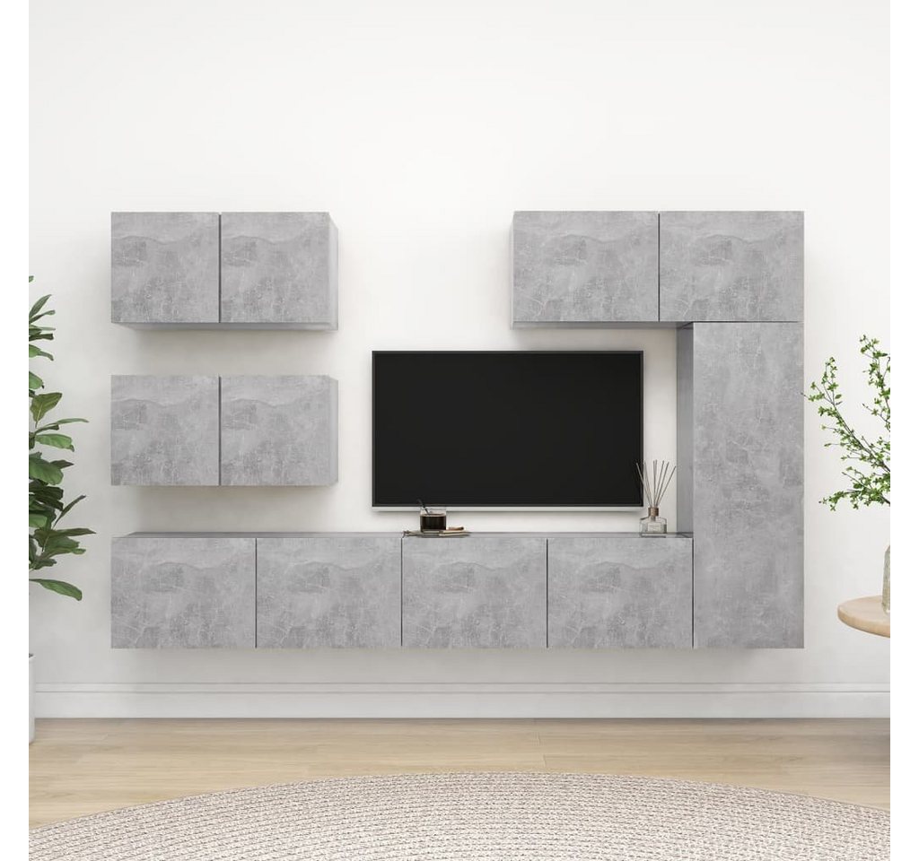 furnicato TV-Schrank 6-tlg. TV-Schrank-Set Betongrau Holzwerkstoff von furnicato