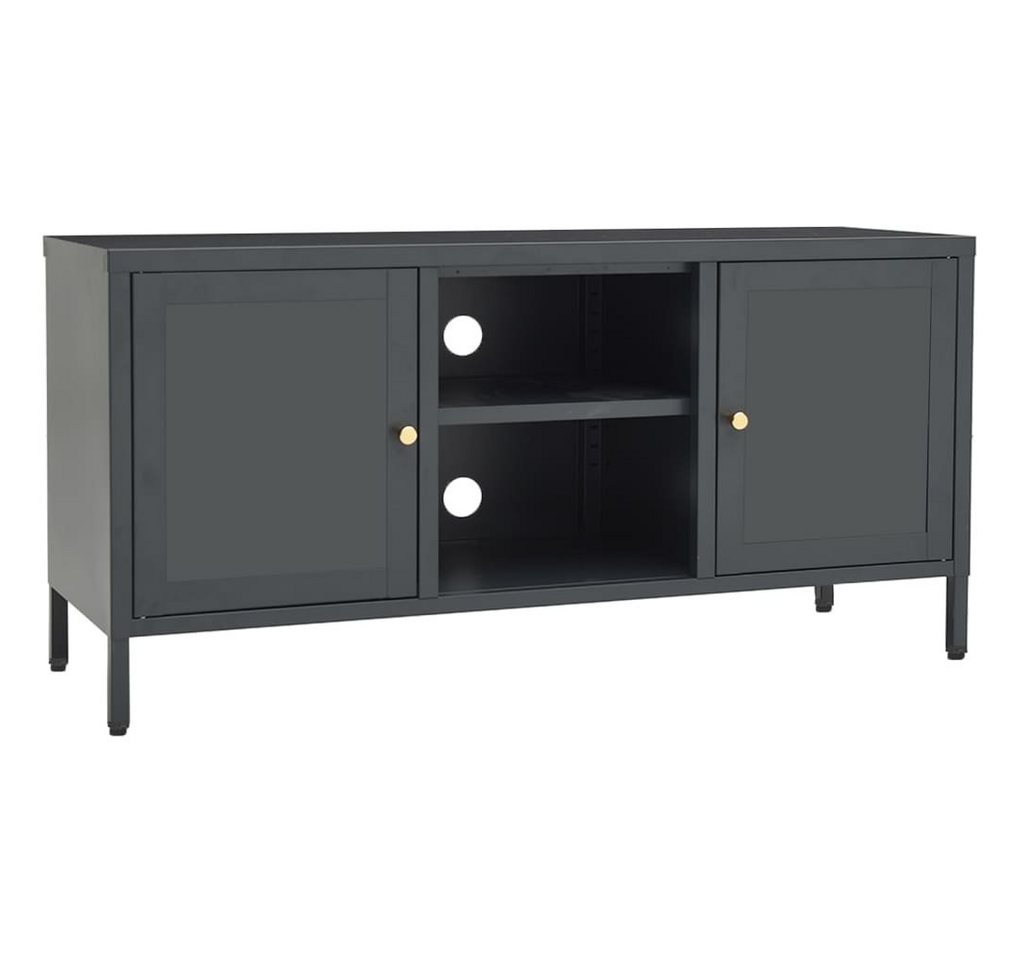 furnicato TV-Schrank Anthrazit 105x35x52 cm Stahl und Glas von furnicato