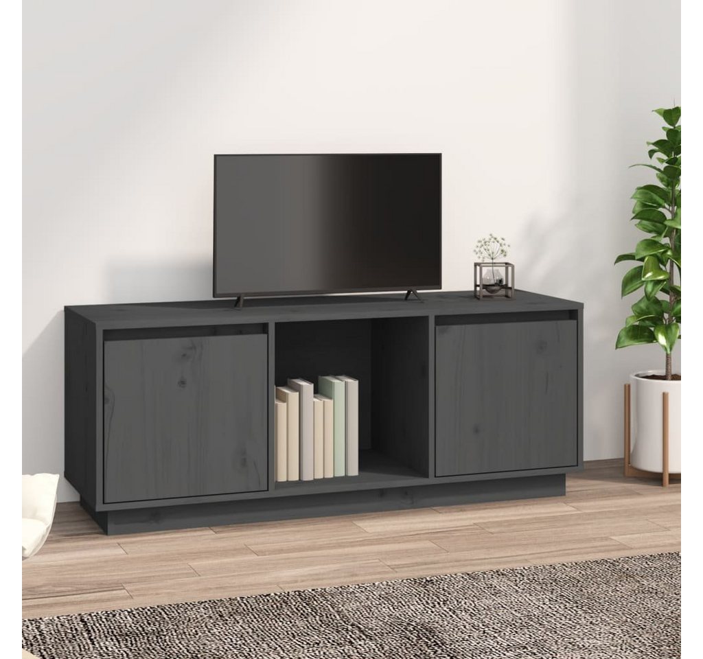 furnicato TV-Schrank Grau 110,5x35x44 cm Massivholz Kiefer (1-St) von furnicato