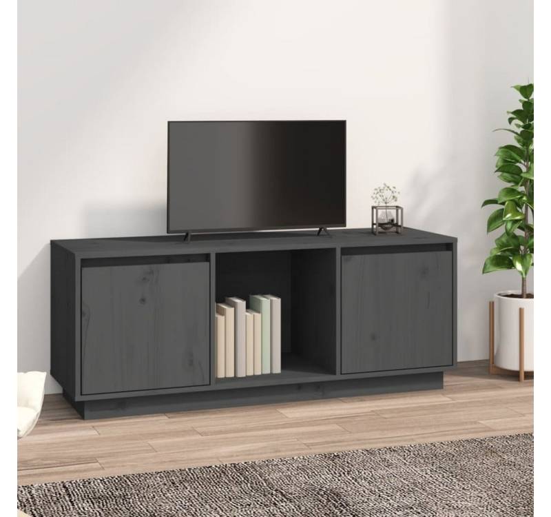 furnicato TV-Schrank Grau 110,5x35x44 cm Massivholz Kiefer (1-St) von furnicato